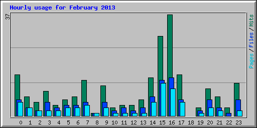 Hourly usage for February 2013