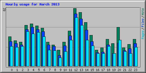 Hourly usage for March 2013
