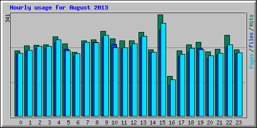 Hourly usage for August 2013