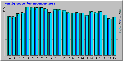 Hourly usage for December 2013