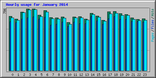 Hourly usage for January 2014