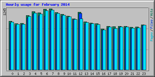 Hourly usage for February 2014