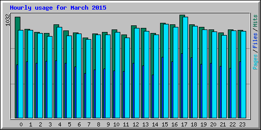 Hourly usage for March 2015