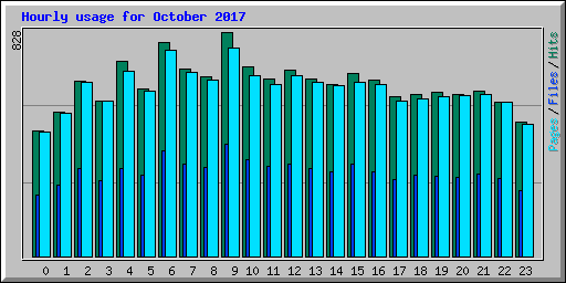 Hourly usage for October 2017