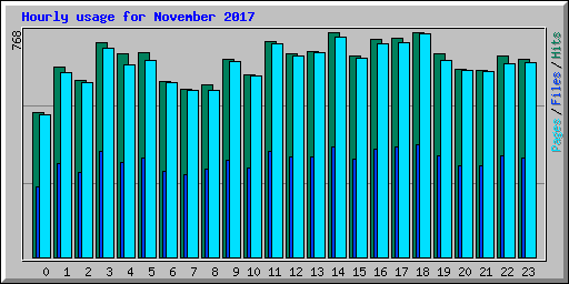 Hourly usage for November 2017