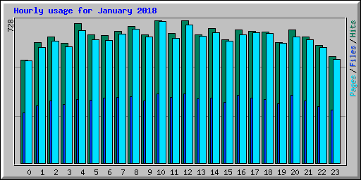 Hourly usage for January 2018