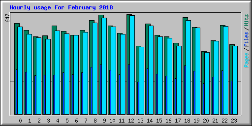 Hourly usage for February 2018