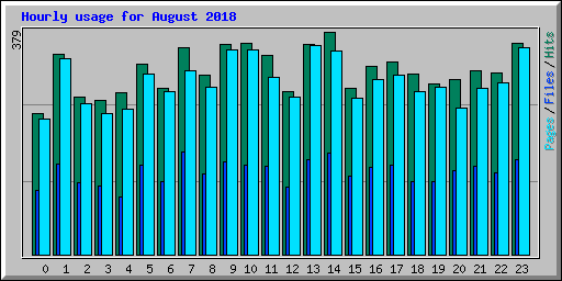 Hourly usage for August 2018