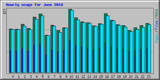 Hourly usage for June 2019