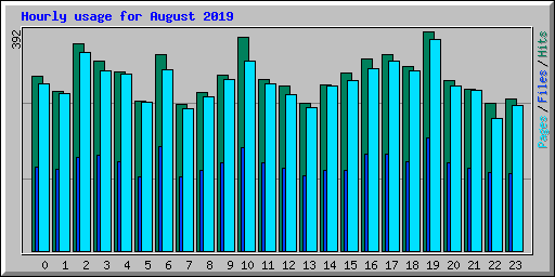 Hourly usage for August 2019