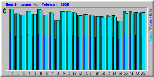Hourly usage for February 2020