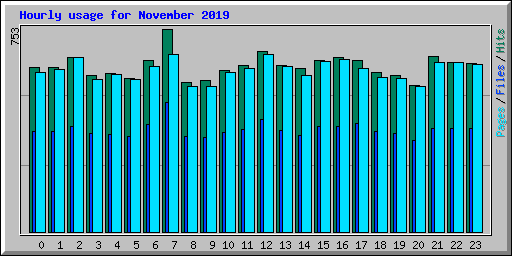 Hourly usage for November 2019