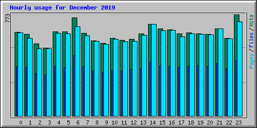 Hourly usage for December 2019