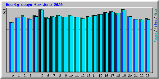 Hourly usage for June 2020