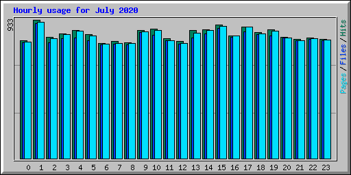 Hourly usage for July 2020
