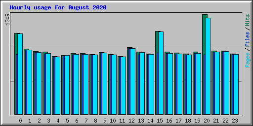 Hourly usage for August 2020