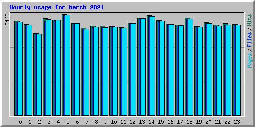 Hourly usage for March 2021