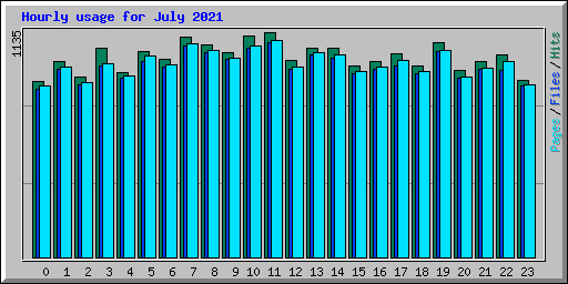 Hourly usage for July 2021